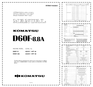 Komatsu D60F-8 8A Bulldozer Workshop Manual SN 45001 and UP
