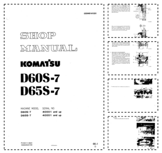Komatsu D60S-7 D65S-7 Crawer Loaders Workshop Manual SN 4001 and UP