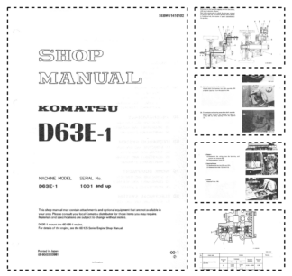 Komatsu D63E-1 Bulldozer Workshop Manual SN 1001 and UP