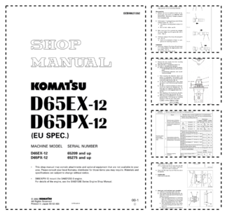 Komatsu D65EX-12 D65PX-12 Bulldozer Workshop Manual SN 65209 65275 and UP