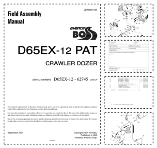 Komatsu D65EX-12 PAT Bulldozer Field Assembly Instruction SN 62745 and UP