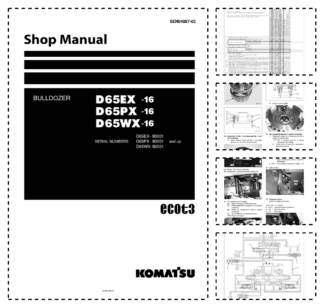 Komatsu D65EX-16 D65PX-16 D65WX-16 Bulldozer Workshop Manual SN 80001 and UP
