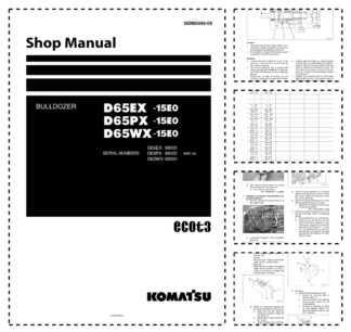 Komatsu D65EX D65PX D65WX-15E0 Bulldozer Workshop Manual SN 69001 and UP