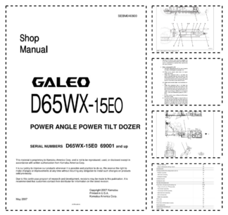 Komatsu D65WX-15E0 Bulldozer Workshop Manual SN 69001 and UP