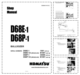 Komatsu D68E-1 D68P-1 Bulldozer Workshop Manual SN 1001 B1001 45590 and UP