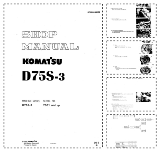 Komatsu D75S-3 Crawer Loaders Workshop Manual SN 7001 and UP