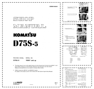 Komatsu D75S-5 Crawer Loaders Workshop Manual SN 15001 and UP