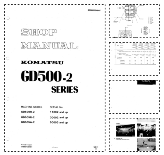 Komatsu GD500-2 Series Motor Grader Workshop Manual SN  and UP