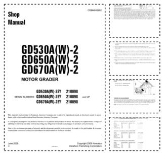 Komatsu GD530A W-2 GD650A W-2 GD670A W-2 Motor Grader Workshop Manual