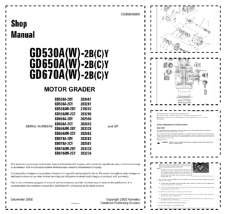 Komatsu GD530A W GD650A W GD670A W Motor Grader Workshop Manual