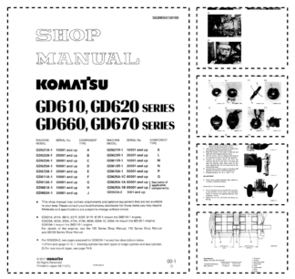 Komatsu GD610 GD620 GD660 GD670 Series Motor Grader Workshop Manual