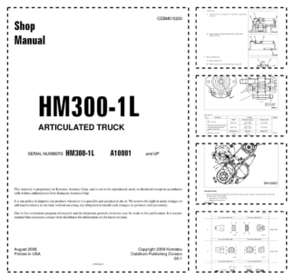 Komatsu HM300-1L Dump Truck Workshop Manual SN A1001 and UP