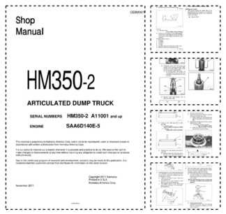 Komatsu HM350-2 Dump Truck Workshop Manual SN A11001 and UP