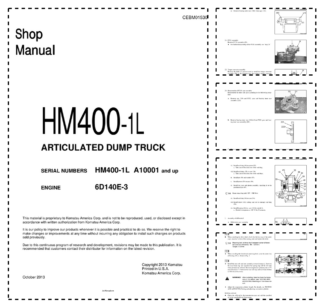 Komatsu HM400-1L Dump Truck Workshop Manual SN A10001 and UP