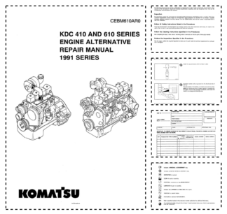 Komatsu KDC 410 610 Series Diesel Engine Repair Manual