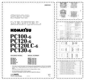 Komatsu PC100-6 PC120-6 PC120LC-6 PC130-6 Excavator Workshop Manual