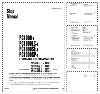 Komatsu PC1000-1 LC-1 SE-1 SP-1 Excavator Workshop Manual SN 10001 and UP