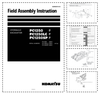 Komatsu PC1250-7 LC-7 SP-7 Excavator Workshop Manual SN 20001 and UP