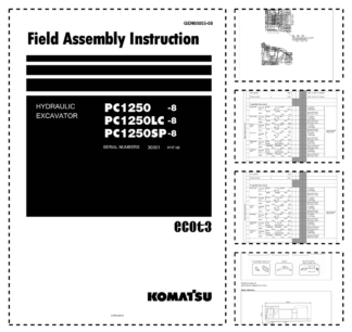 Komatsu PC1250-8 LC-8 SP-8 Excavator Workshop Manual SN 30001 and UP