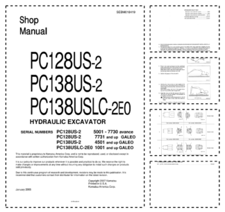 Komatsu PC128US-2 PC138US-2 PC138ISLC-2E0 Excavator Workshop Manual