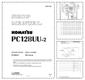 Komatsu PC128UU-2 Excavator Workshop Manual SN 5001 and UP