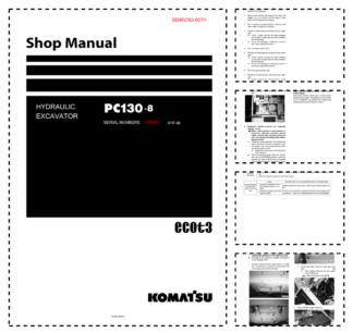Komatsu PC130-8 Excavator Workshop Manual SN C30001 and UP