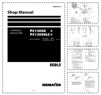 Komatsu PC138US-8 PC130USLC-8 Excavator Workshop Manual SN 20001 and UP