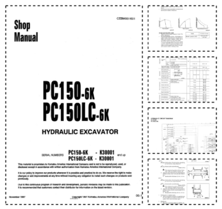 Komatsu PC150-6K PC150LC-6K Excavator Workshop Manual SN K30001 and UP