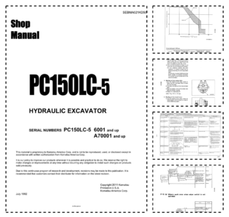 Komatsu PC150LC-5 Excavator Workshop Manual SN 6001 A70001 and UP