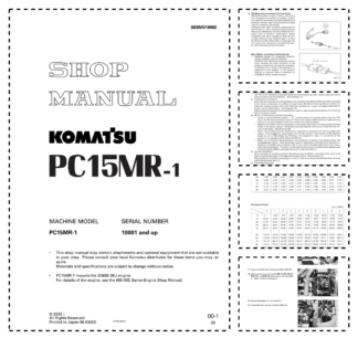 Komatsu PC15MR-1 Excavator Workshop Manual SN 10001 and UP