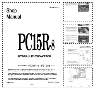 Komatsu PC15R-8 Excavator Workshop Manual SN F21803 and UP