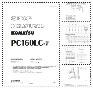 Komatsu PC160LC-7 Excavator Workshop Manual SN 10001 and UP SEBM028600