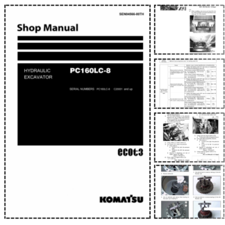 Komatsu PC160LC-8 Excavator Workshop Manual SN C20001 and UP