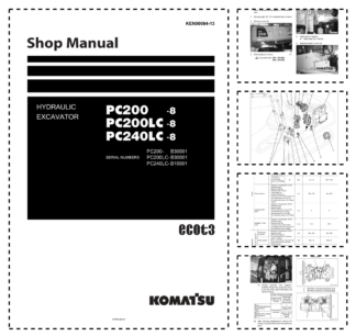 Komatsu PC200-8 PC200LC-8 PC240LC-8 Excavator Workshop Manual SN B30001 B10001 and UP
