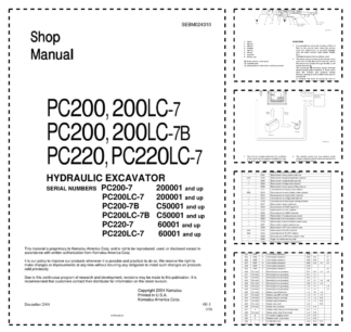 Komatsu PC200 LC-7 LC-7B PC220 LC-7 Excavator Workshop Manual
