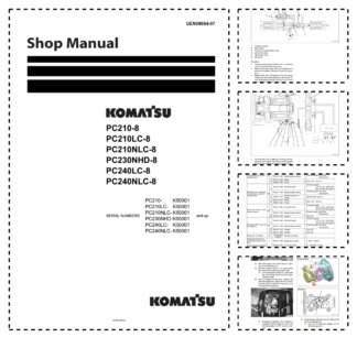 Komatsu PC210-8 LC-8 NLC-8 PC23-NHD-8 PC240LC-8 NLC-8 Excavator Workshop Manual SN K50001 and UP