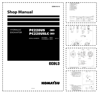 Komatsu PC228US-3E0 PC228USLC-3E0 Excavator Workshop Manual SN 40001 and UP