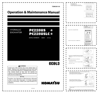 Komatsu PC228US-8 PC228USLC-8 Excavator Operation and Maintenance Manual SN 50001 and UP