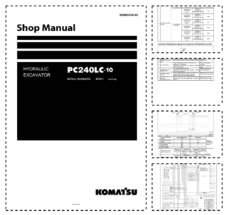 Komatsu PC240LC-10 Excavator Workshop Manual SN 90001 and UP