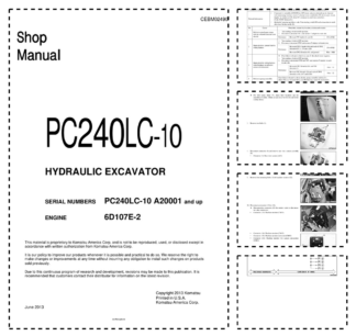 Komatsu PC240LC-10 Excavator Workshop Manual SN A20001 and UP