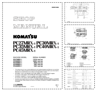 Komatsu PC27 30 35 40 45MRX-1 Excavator Workshop Manual