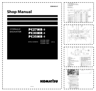 Komatsu PC27 30 35MR-3 Excavator Workshop Manual SN 20002 30001 15001 and UP