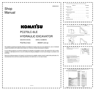 Komatsu PC270LC=6LE Excavator Workshop Manual SN A83001 and UP