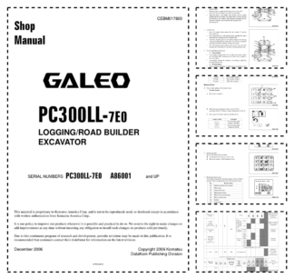 Komatsu PC300LL-7E0 Galeo Logging Excavator Workshop Manual SN A86001 and UP