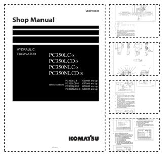 Komatsu PC350LC-8 LCD-8 NLC-8 NLCD-8 Excavator Workshop Manual SN K50001 and UP