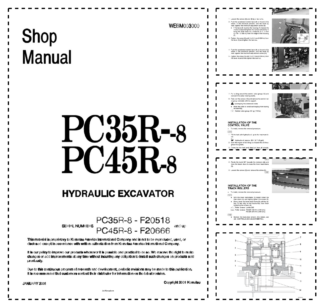 Komatsu PC35R-8 PC45R-8 Excavator Workshop Manual SN F20518 F20666 and UP