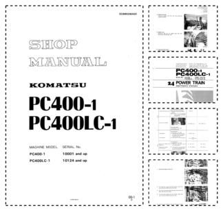 Komatsu PC400-1 PC400LC-1 Excavator Workshop Manual SN 100001 10124 and UP