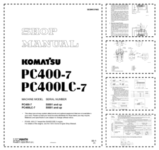 Komatsu PC400-7 PC400LC-7 Excavator Workshop Manual SN 50001 and UP