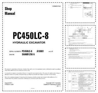 Komatsu PC450LC-8 Excavator Workshop Manual SN A10001 and UP