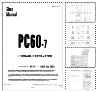 Komatsu PC60-7 Excavator Workshop Manual SN 45001 thru 52373